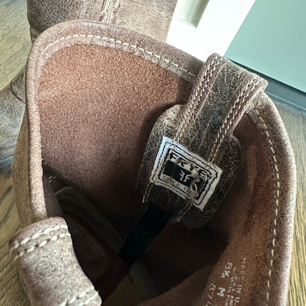 Frye Leather Harness Boots - Men’s (distressed brown) - Picture 2 of 4
